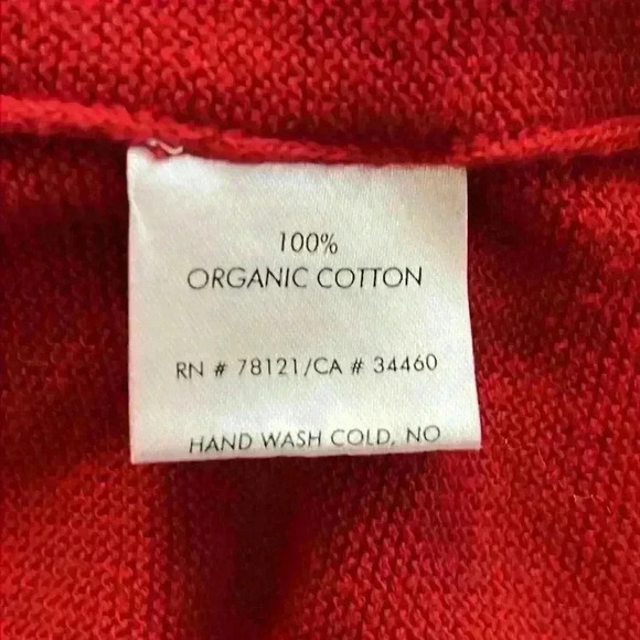 Eileen Fisher Woman Sweater Plus Size 2X-3X* Red Organic Cotton Christmas - Picture 6 of 9
